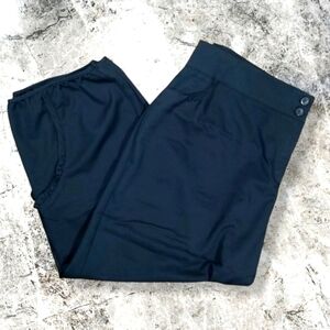 Ardoise Women's Capris Size 18 Dressy Hi-Rise Capris Black Scalloped Detail
